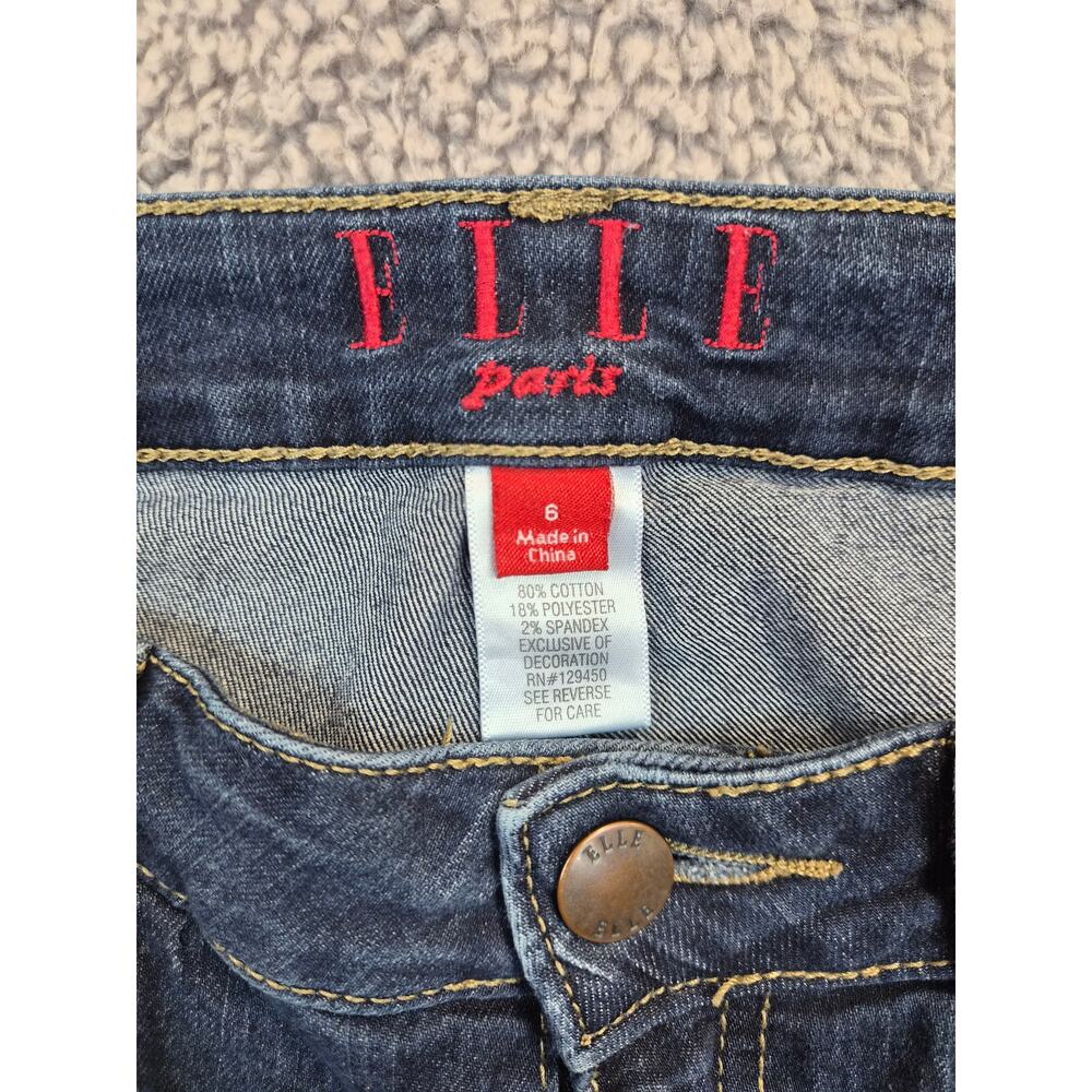 Elle Paris Jeans Women's Size 6 Dark Wash Stretch Straight Fit (0670)